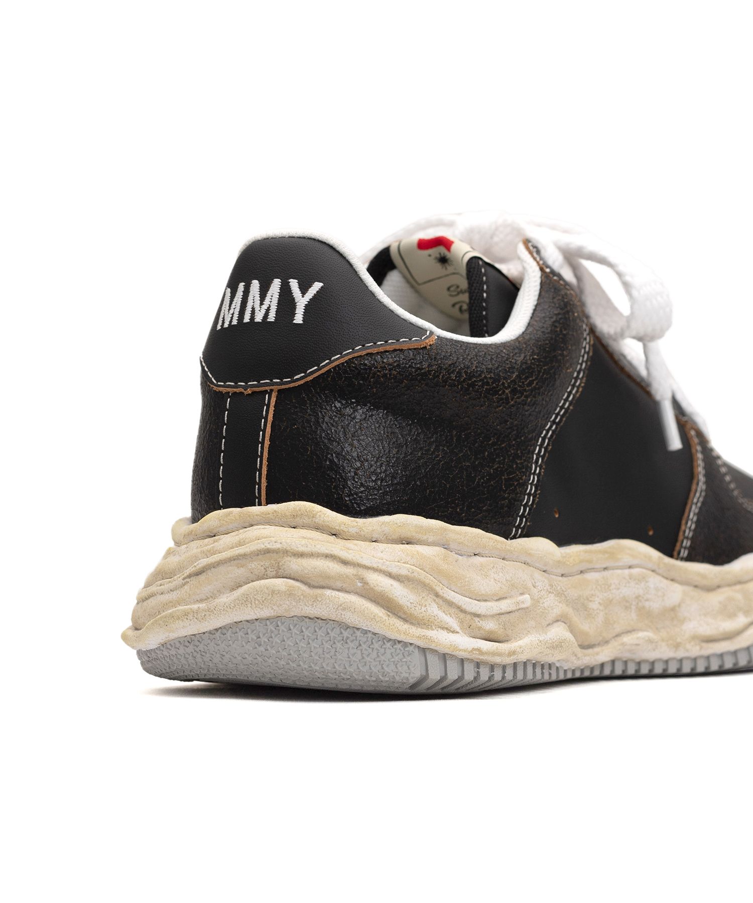 "WAYNE" OG Sole Cracking Leather Low-top Sneaker