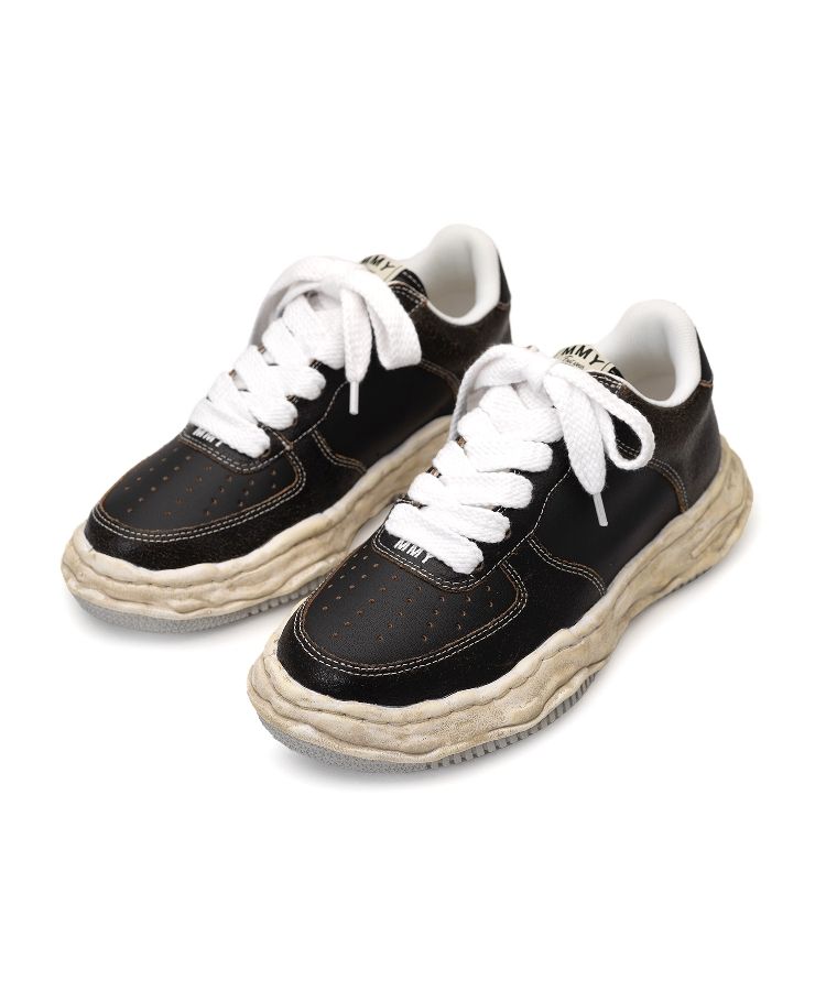 "WAYNE" OG Sole Cracking Leather Low-top Sneaker