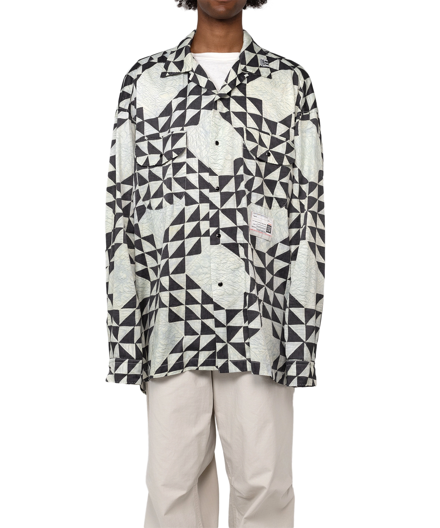 Triangle-Quilt Printed Shirt