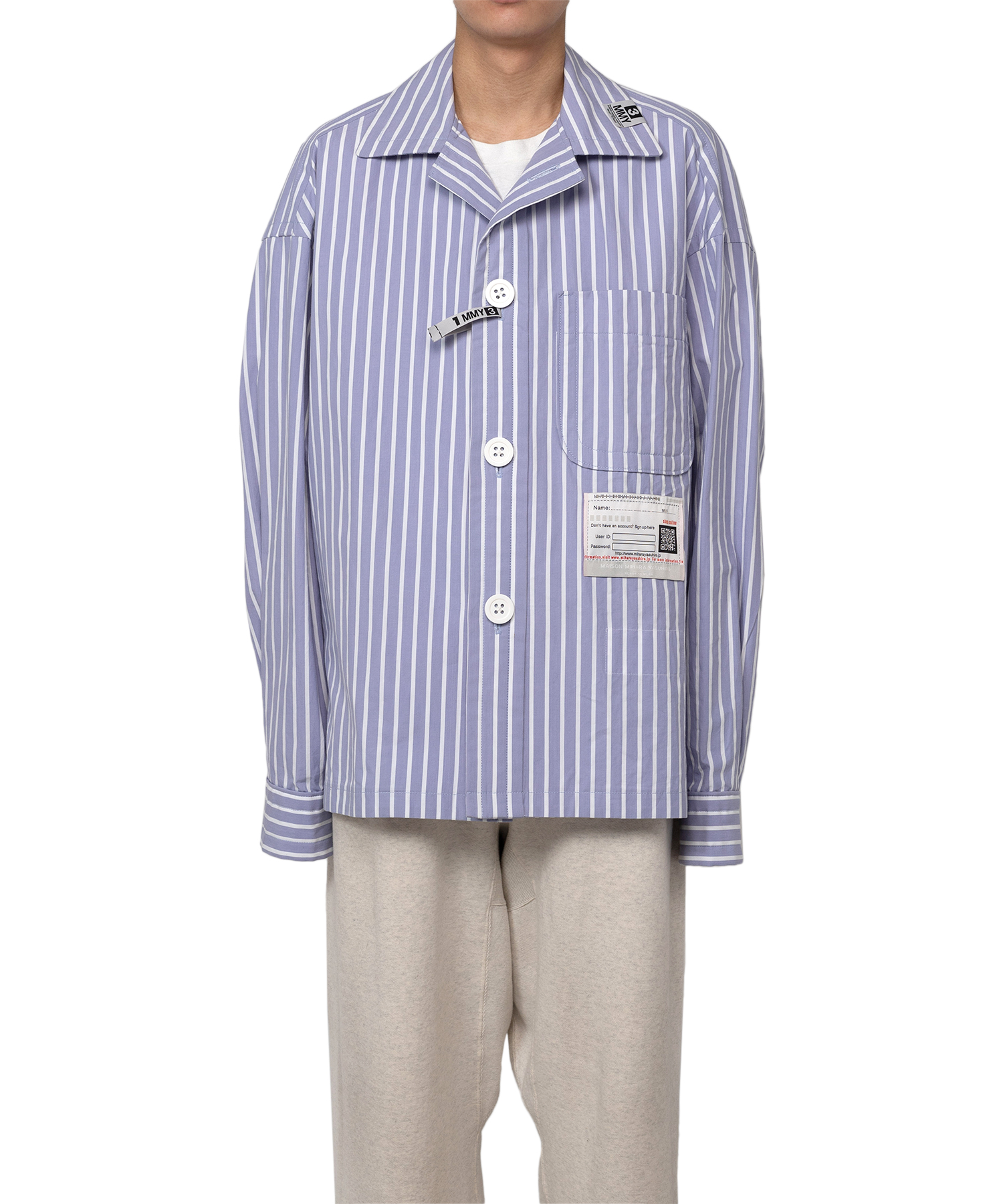 Amateur Sewn Like Strip Shirt