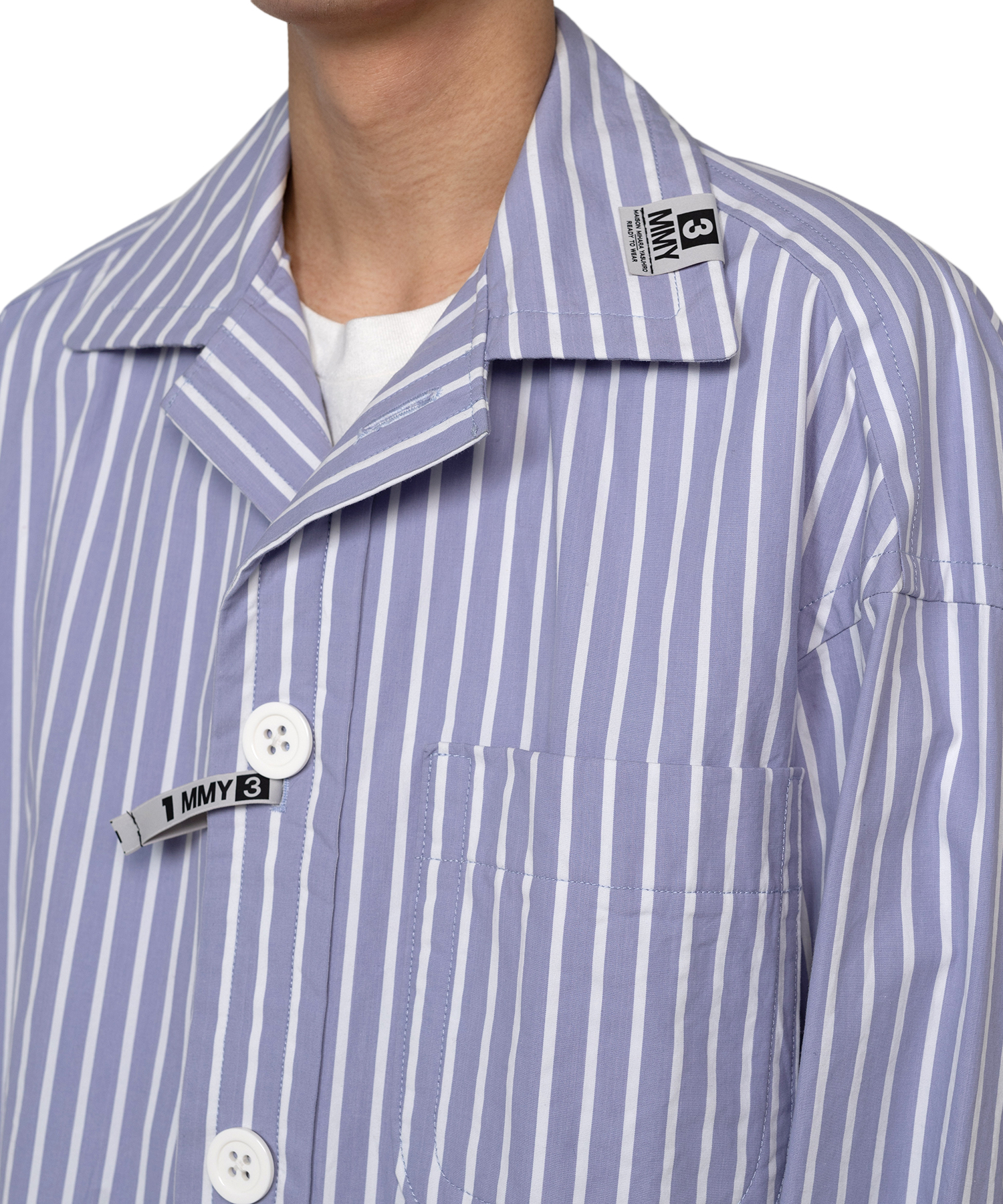 Amateur Sewn Like Strip Shirt