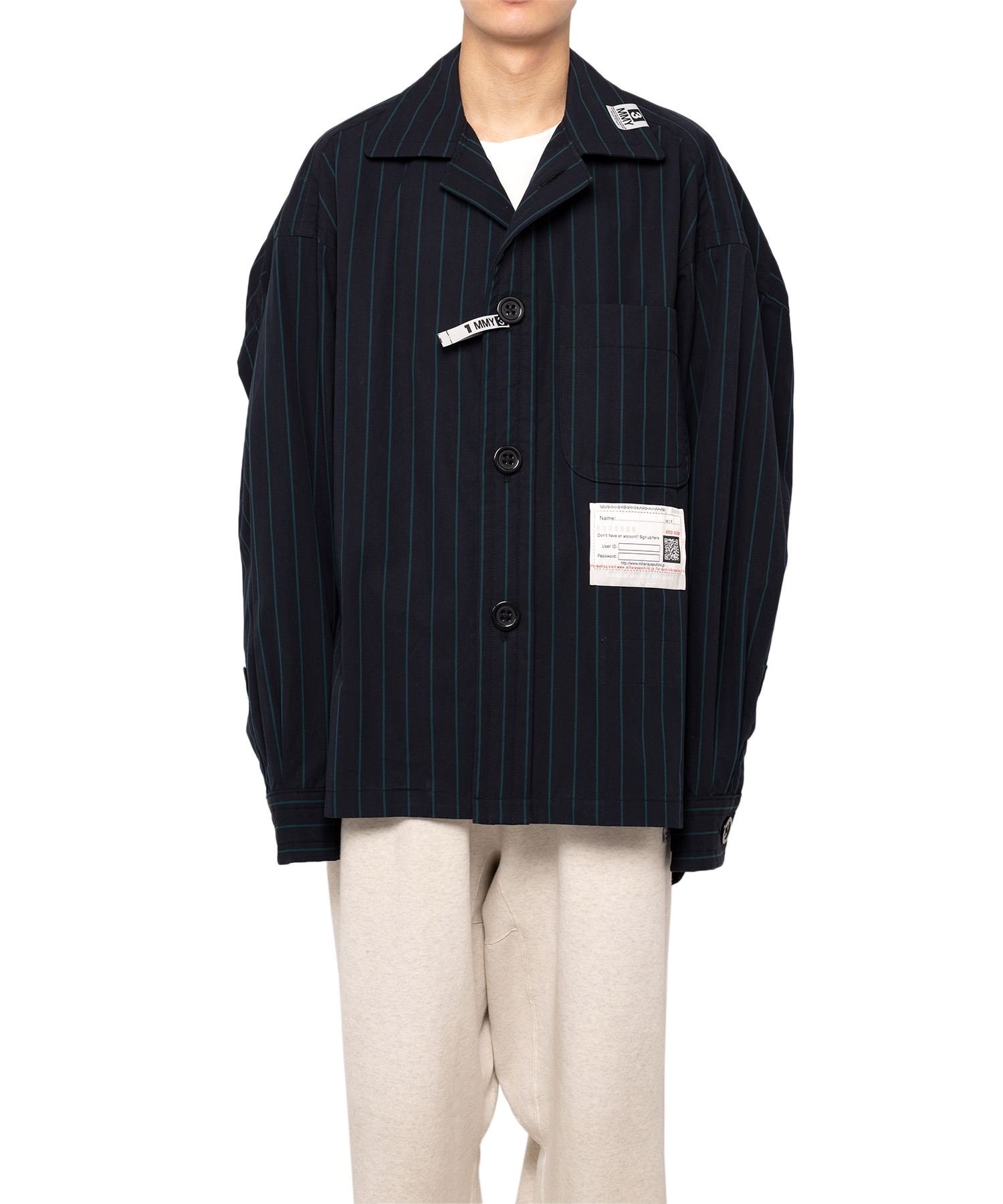 Amateur Sewn Like Strip Shirt