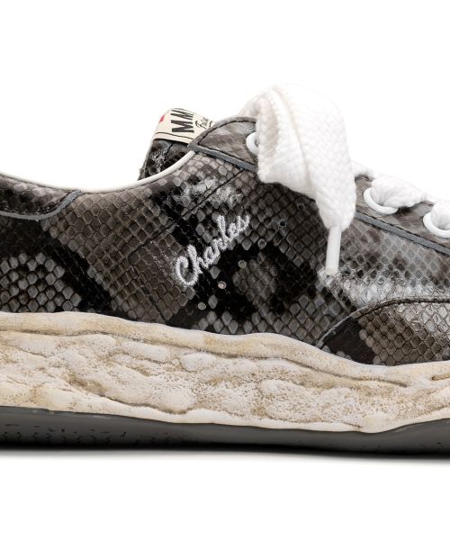 "CHARLES" OG Sole Python Printed Leather Low-top Sneaker