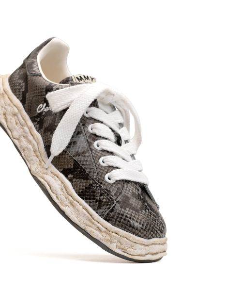 "CHARLES" OG Sole Python Printed Leather Low-top Sneaker