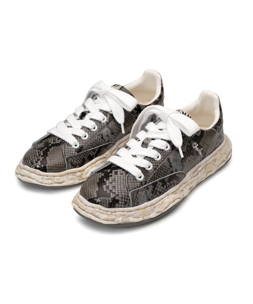 "CHARLES" OG Sole Python Printed Leather Low-top Sneaker