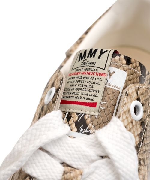 "CHARLES" OG Sole Python Printed Leather Low-top Sneaker