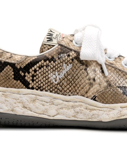 "CHARLES" OG Sole Python Printed Leather Low-top Sneaker