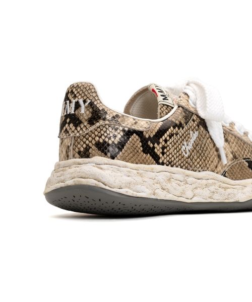 "CHARLES" OG Sole Python Printed Leather Low-top Sneaker