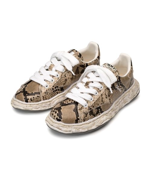 "CHARLES" OG Sole Python Printed Leather Low-top Sneaker