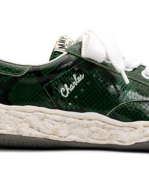 "CHARLES" OG Sole Python Printed Leather Low-top Sneaker