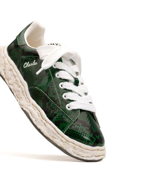 "CHARLES" OG Sole Python Printed Leather Low-top Sneaker