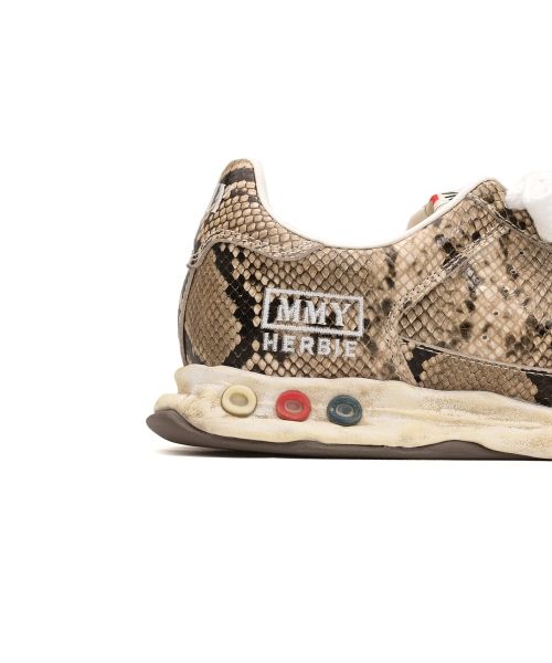 "HERBIE" OG Sole Python Printed Leather Low-top Sneaker
