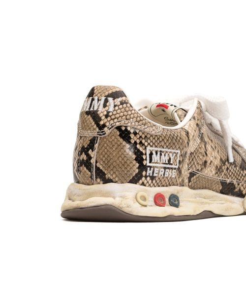 "HERBIE" OG Sole Python Printed Leather Low-top Sneaker