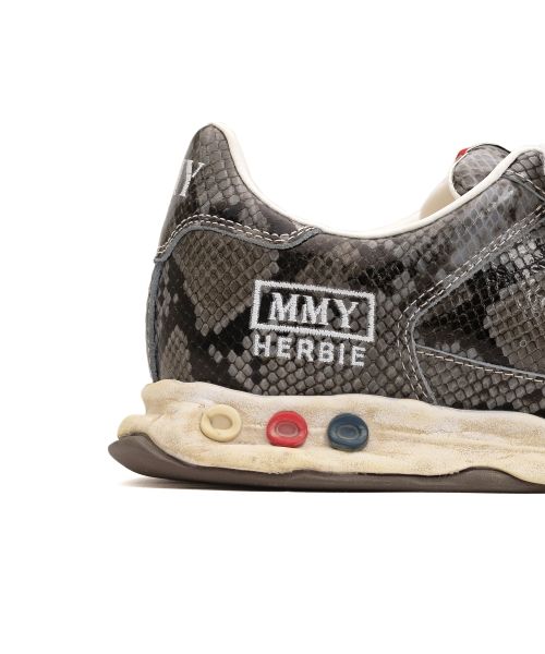 "HERBIE" OG Sole Python Printed Leather Low-top Sneaker