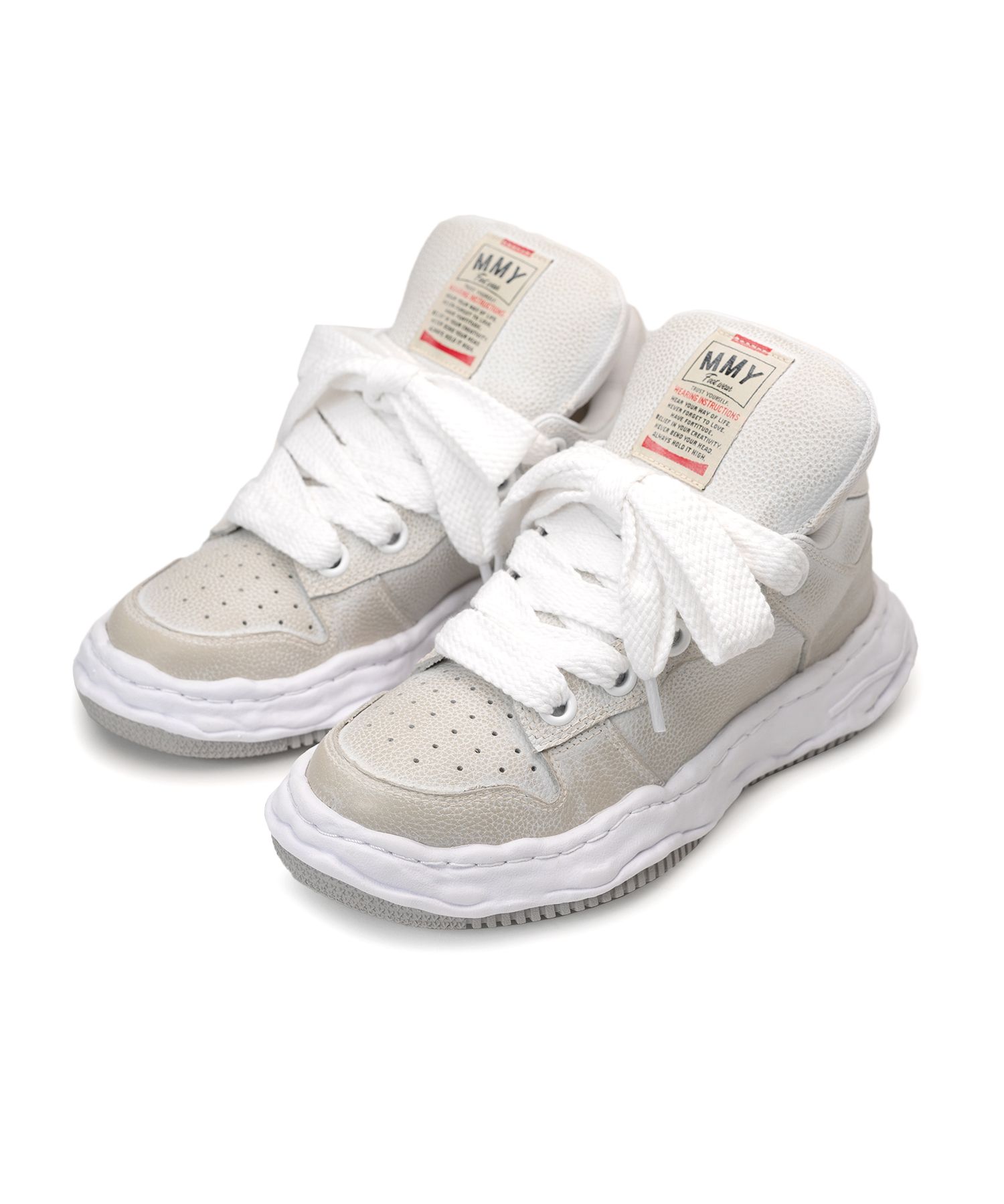 "WAYNE PUFFER" OG Sole Brushed Shrink Leather Low-top Sneaker