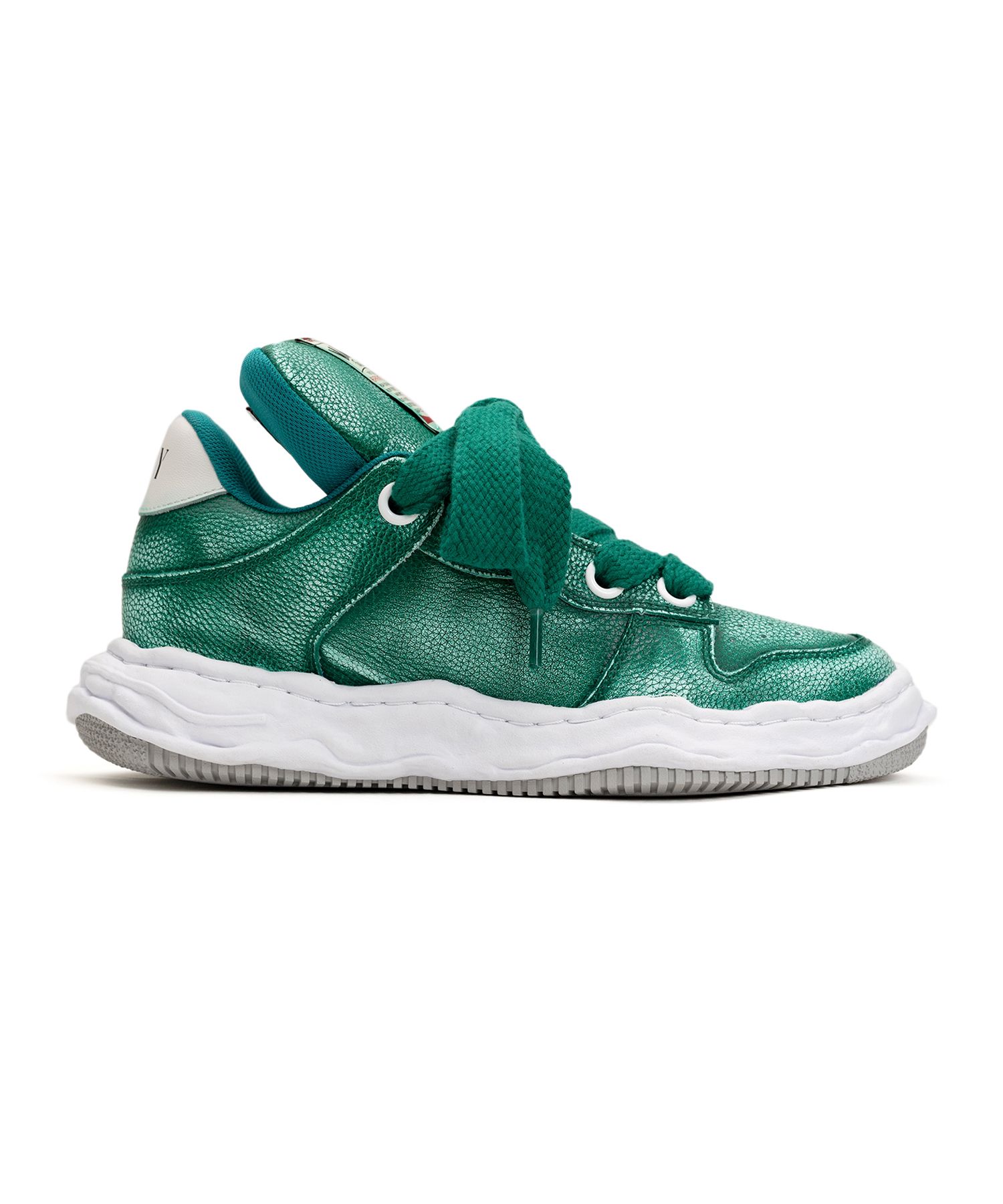 "WAYNE PUFFER" OG Sole Brushed Shrink Leather Low-top Sneaker