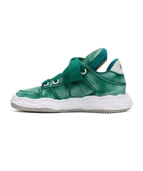 "WAYNE PUFFER" OG Sole Brushed Shrink Leather Low-top Sneaker