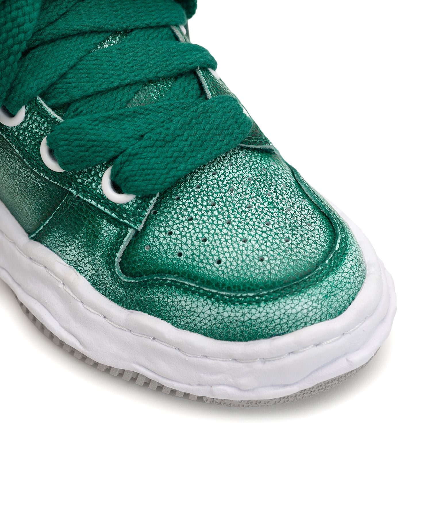 "WAYNE PUFFER" OG Sole Brushed Shrink Leather Low-top Sneaker