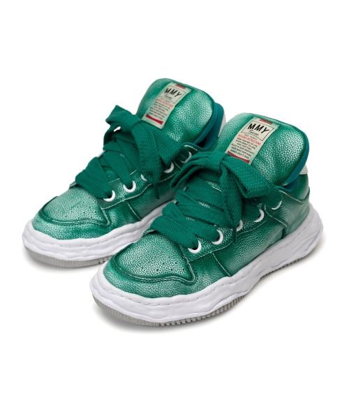 "WAYNE PUFFER" OG Sole Brushed Shrink Leather Low-top Sneaker