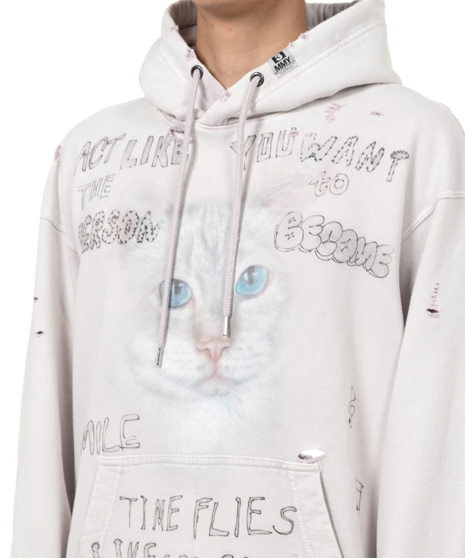 MIHARA YASUHIRO 国内買付 Bleached Cat Print Hoodie Maison MIHARA YASUHIRO ONLINE STORE(メゾンミハラヤスヒロ