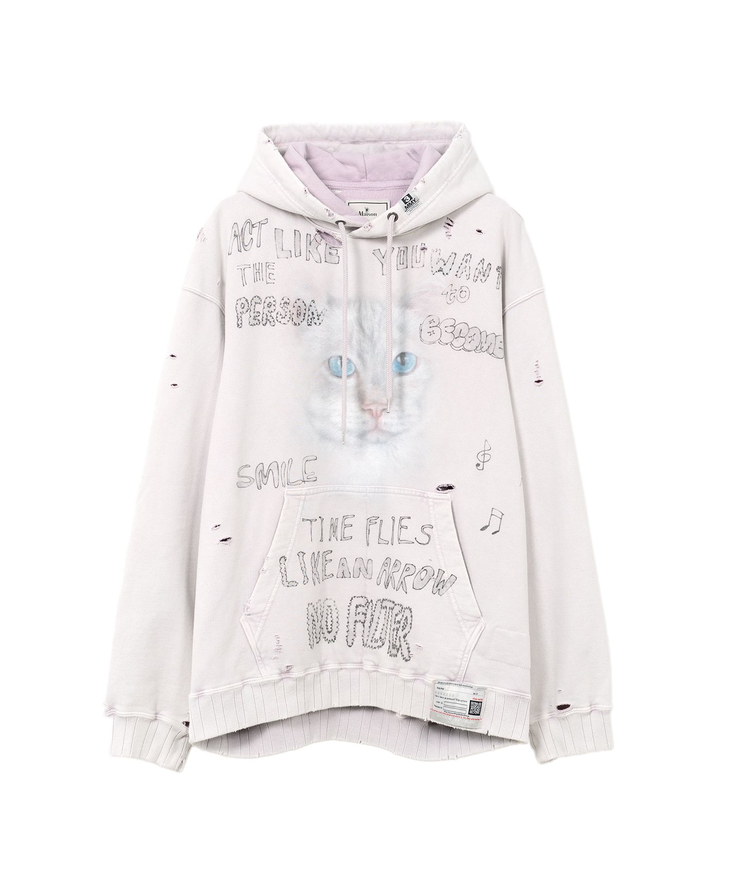MIHARA YASUHIRO 国内買付 Bleached Cat Print Hoodie Maison MIHARA YASUHIRO ONLINE STORE（メゾンミハラヤスヒロ