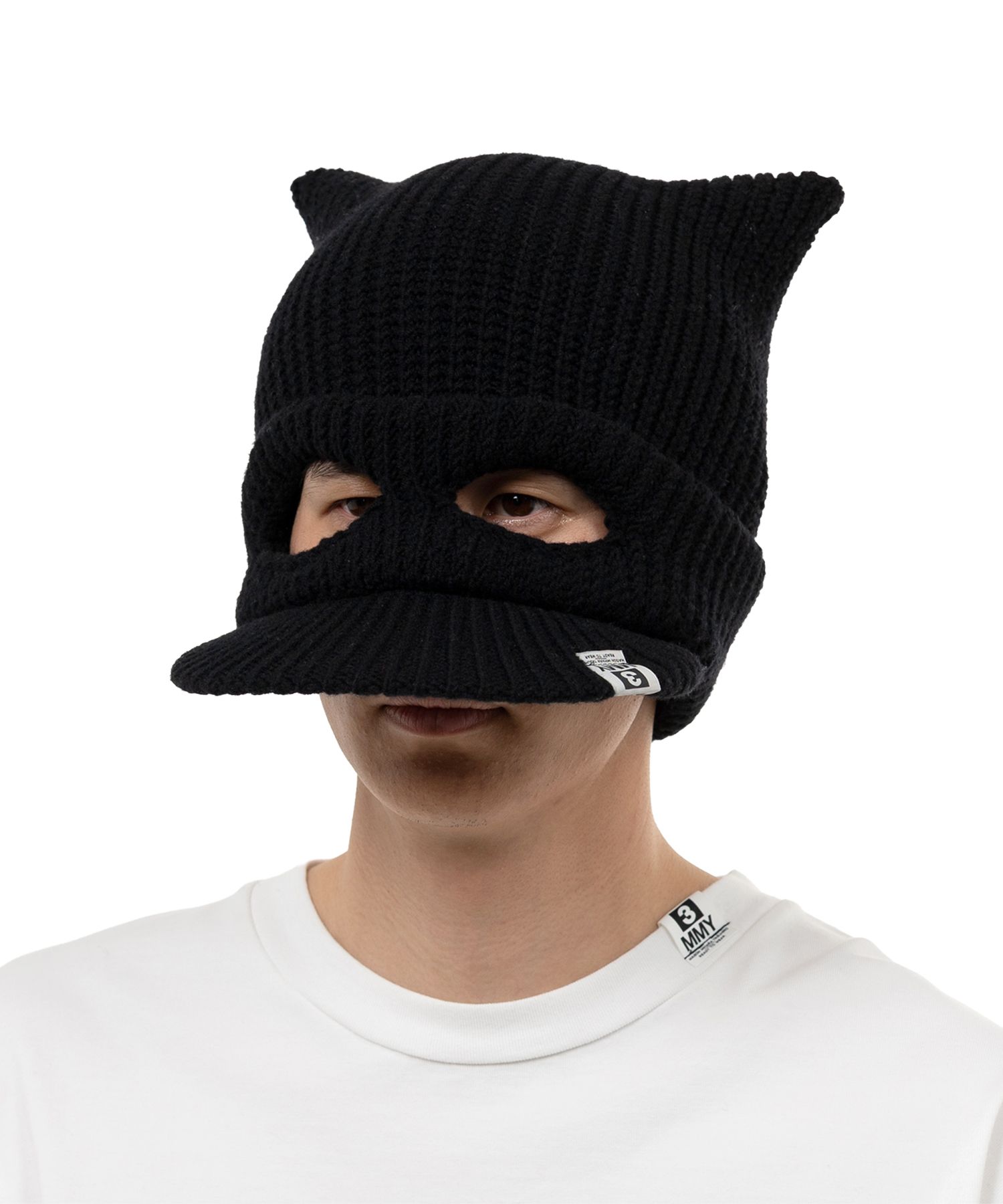 Masked Cat Visor Knit Cap