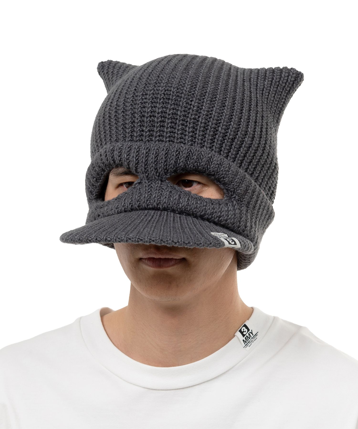 Masked Cat Visor Knit Cap