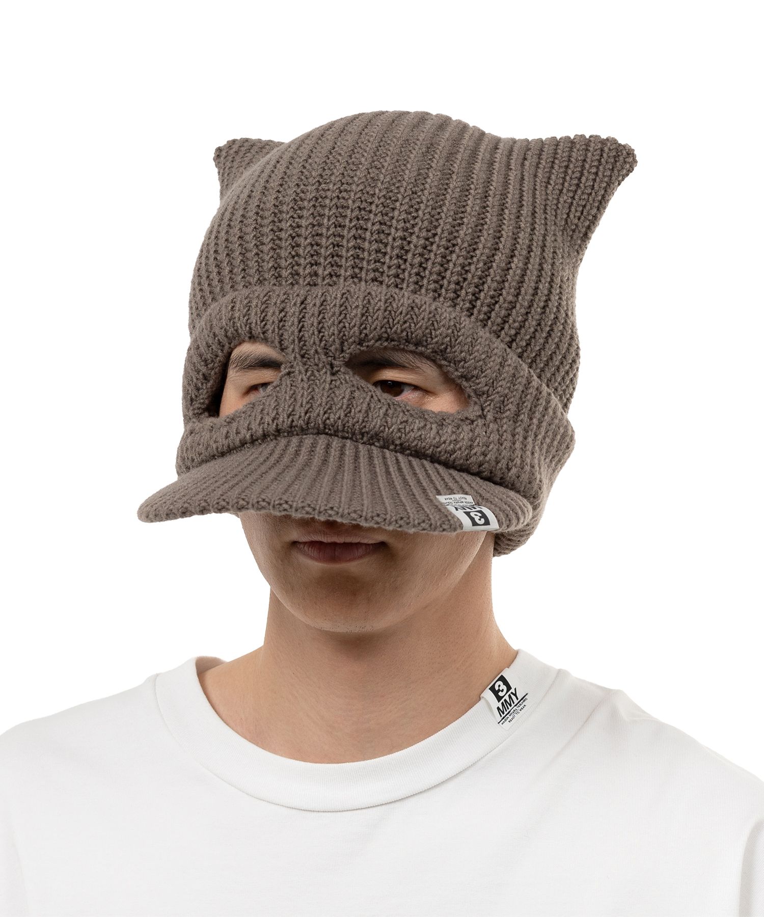 Masked Cat Visor Knit Cap