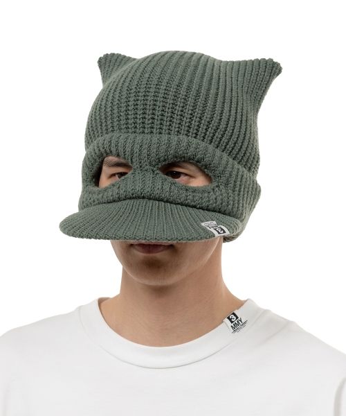 Masked Cat Visor Knit Cap