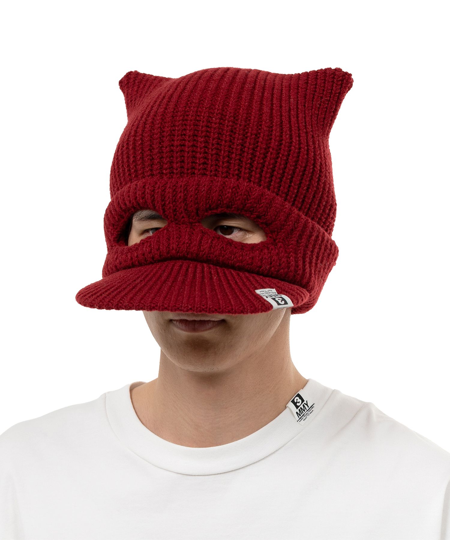 Masked Cat Visor Knit Cap