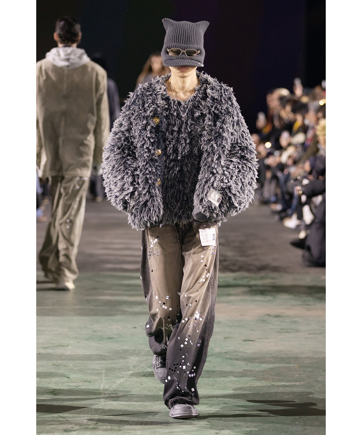 Masked Cat Visor Knit Cap