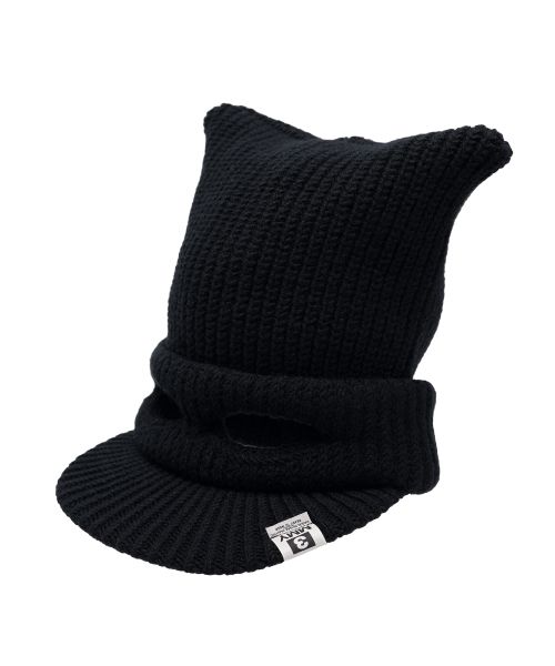 Masked Cat Visor Knit Cap