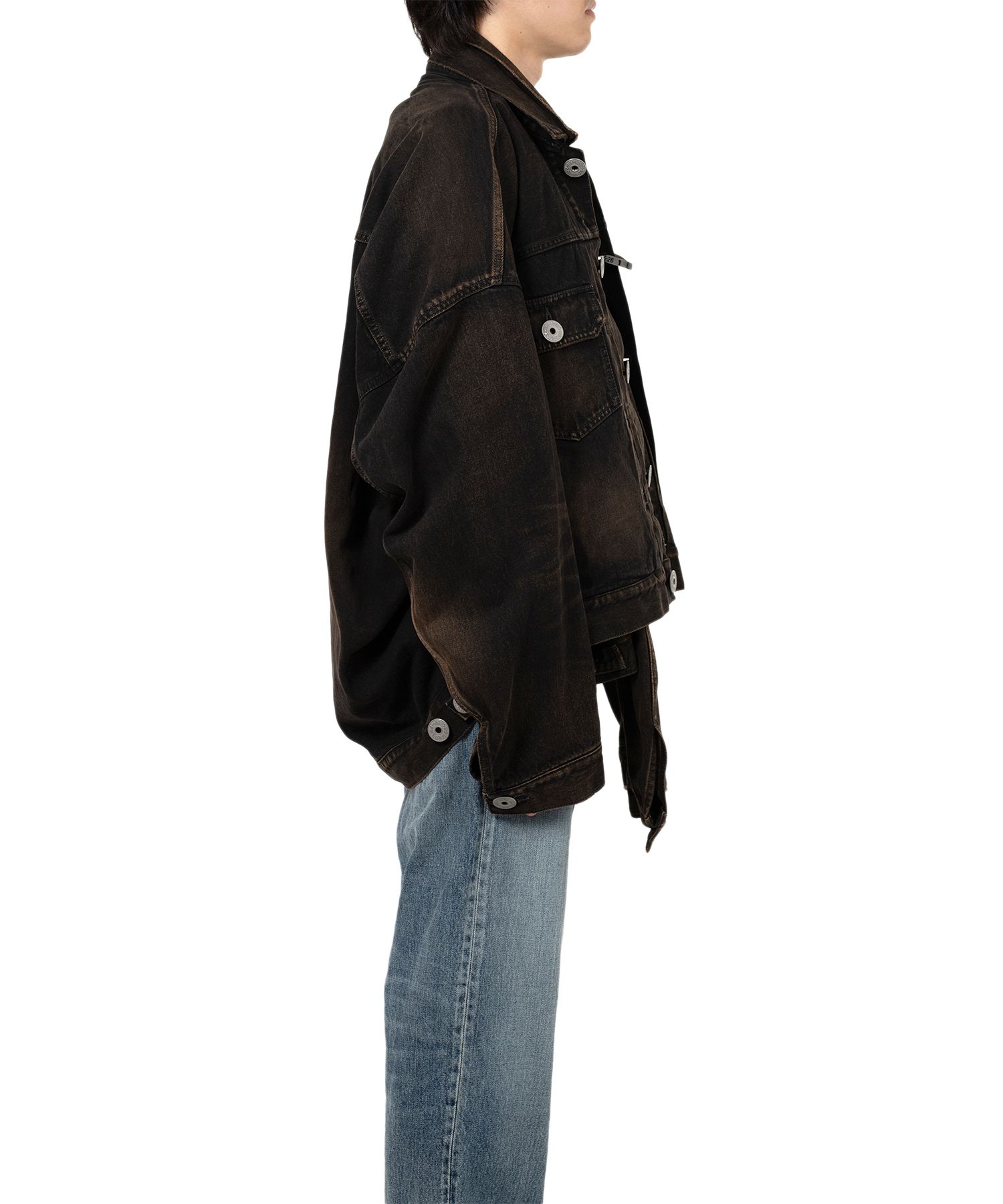 QS412A layered denim jacket