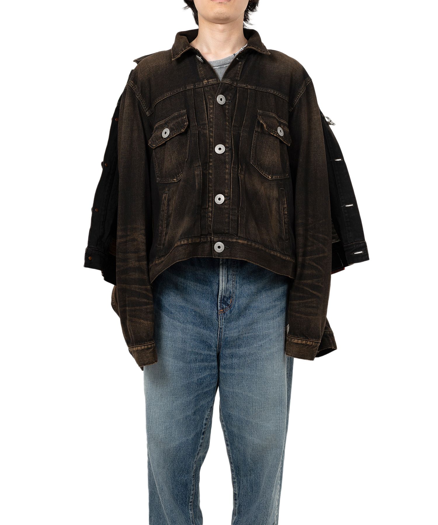 Front Layered Denim Jacket