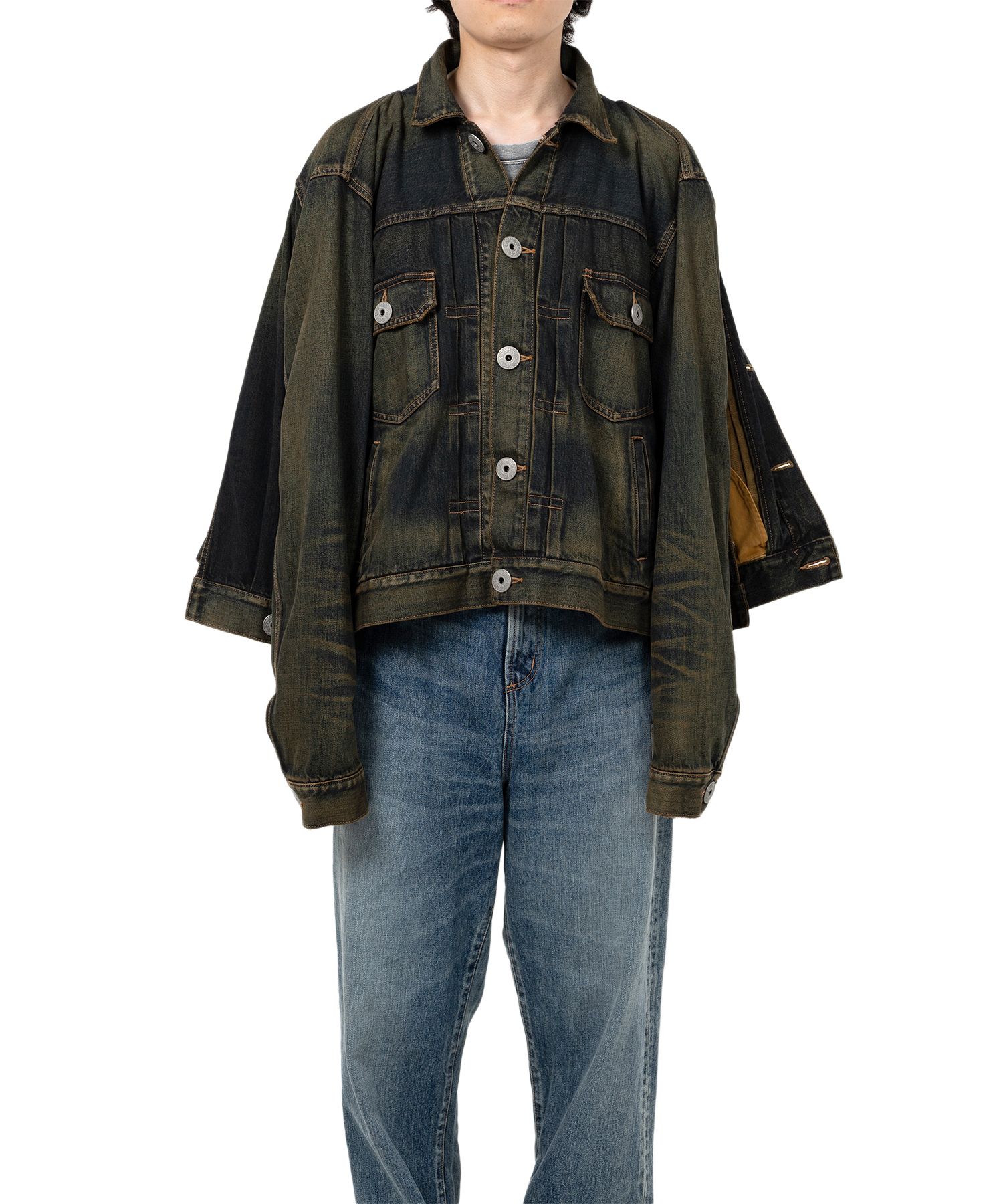 Front Layered Denim Jacket