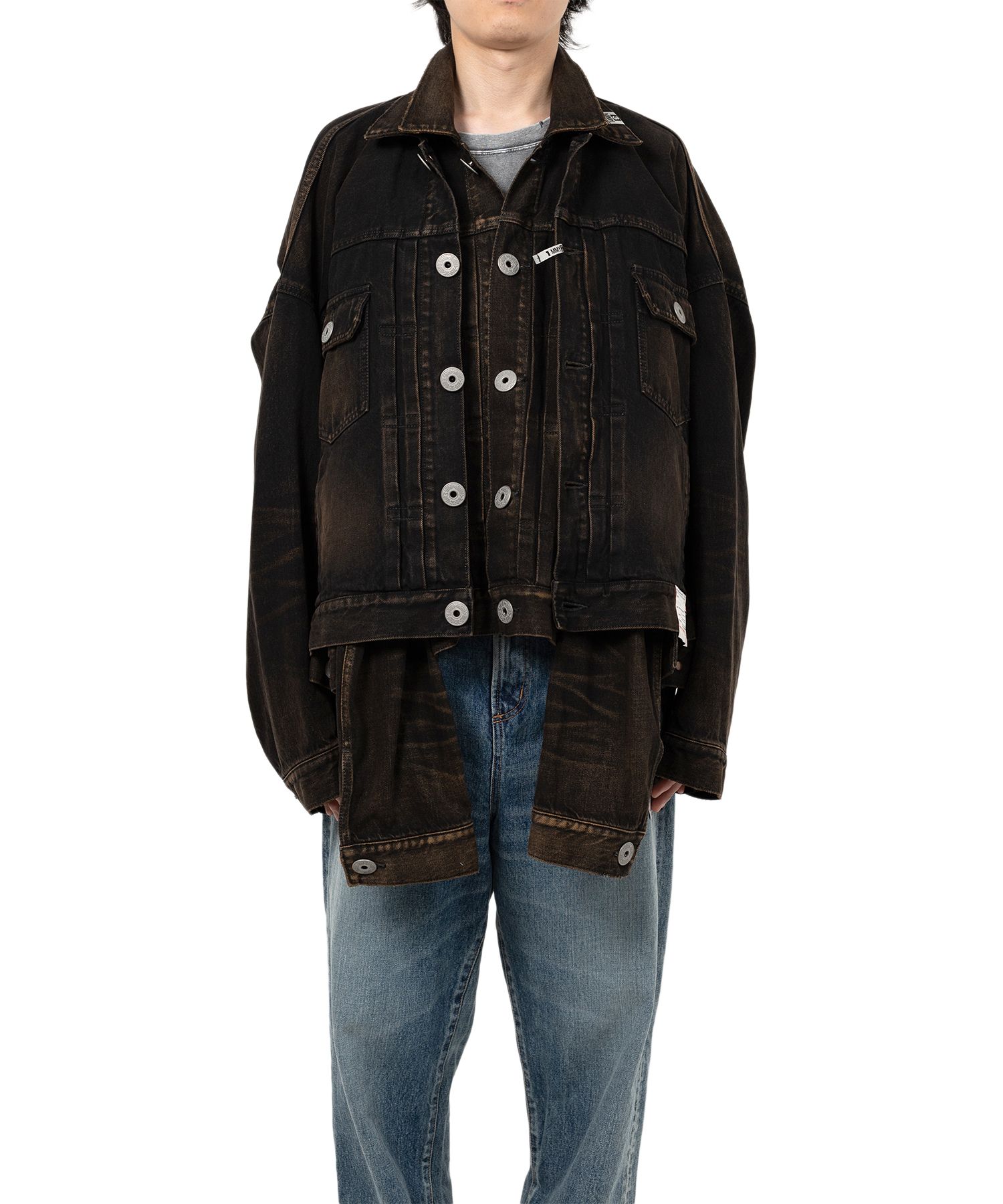 Front Layered Denim Jacket