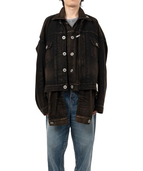 Front Layered Denim Jacket