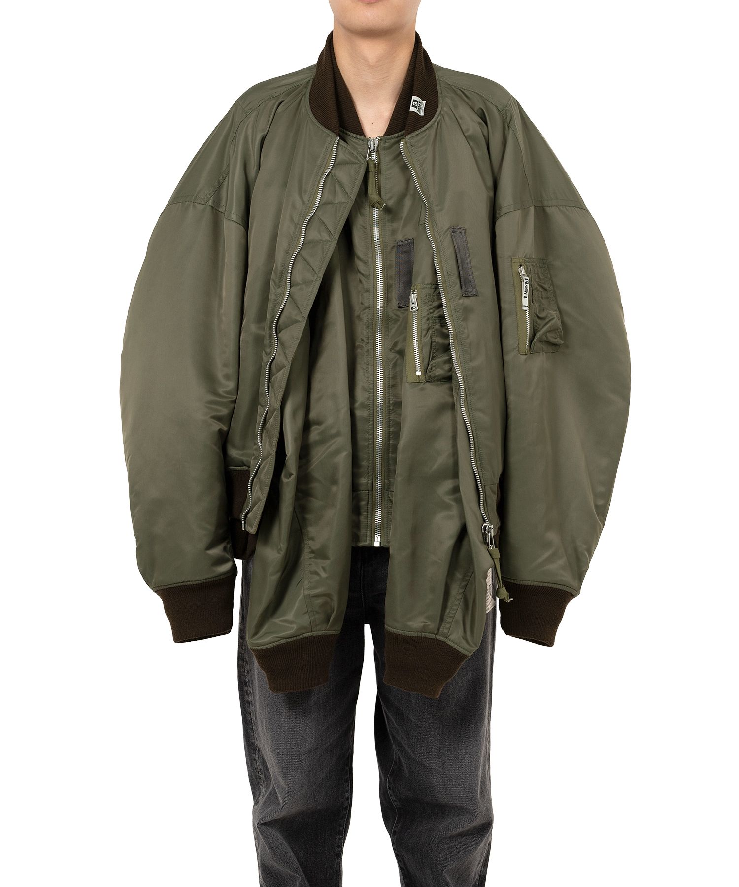 Front Layered Flight Jacket