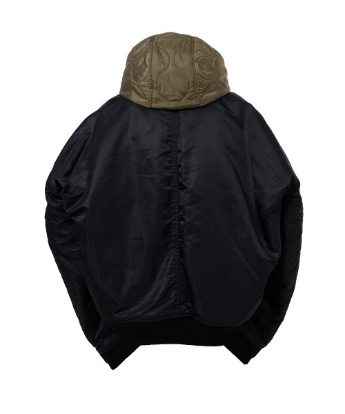 Extended Placket Hood Flight Jacket