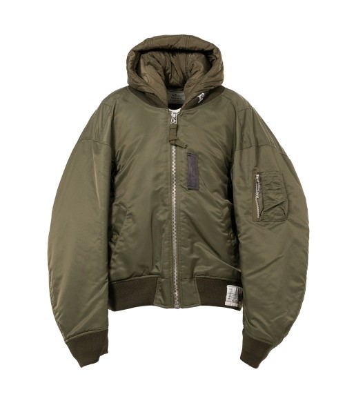 Extended Placket Hood Flight Jacket