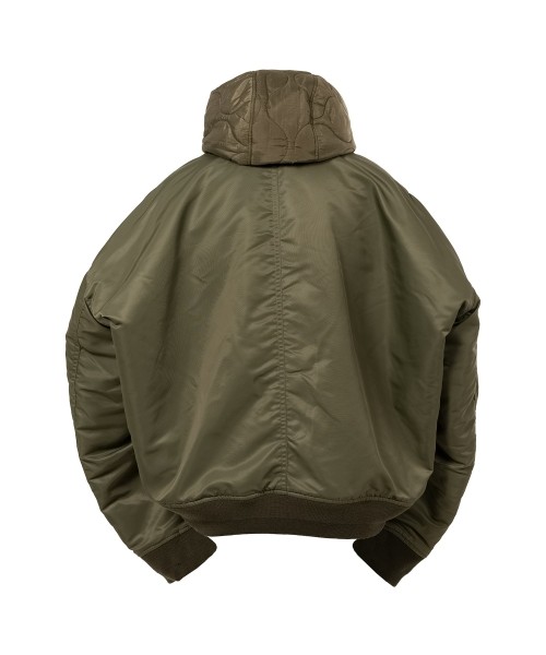 Extended Placket Hood Flight Jacket