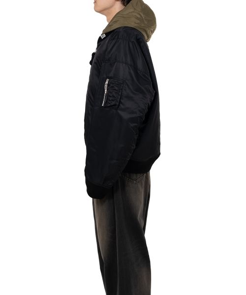 Extended Placket Hood Flight Jacket