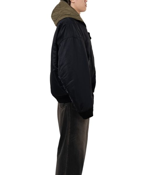 Extended Placket Hood Flight Jacket