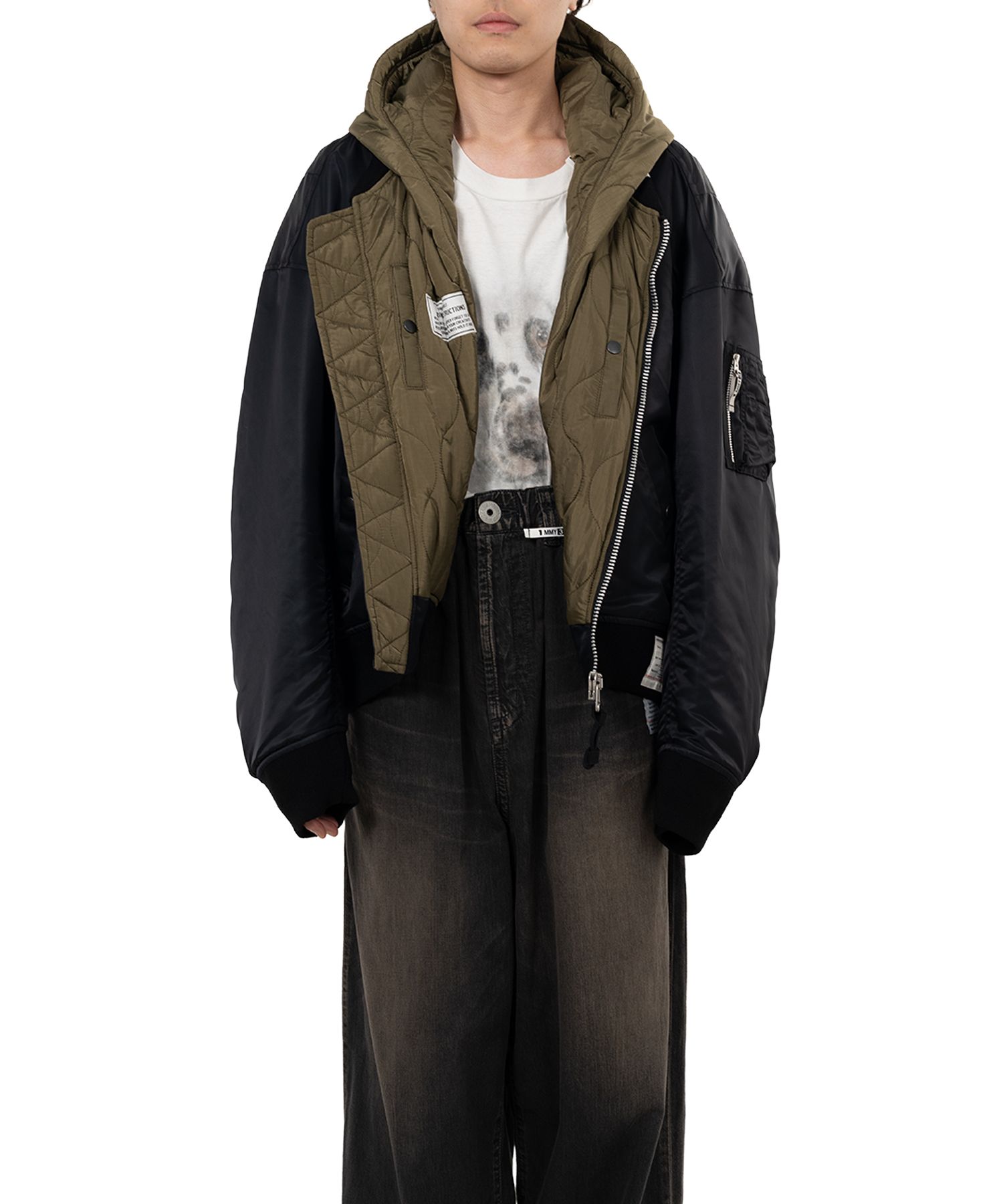 Extended Placket Hood Flight Jacket