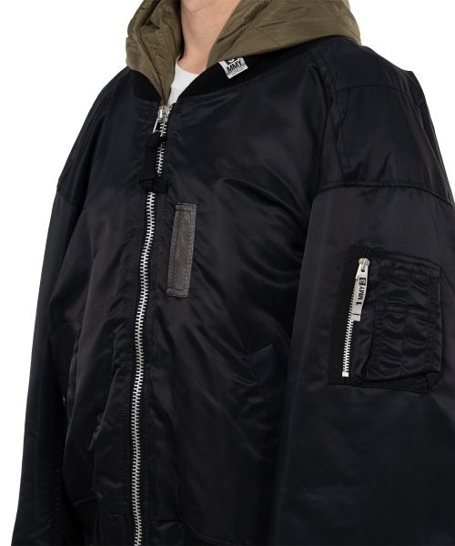 Extended Placket Hood Flight Jacket