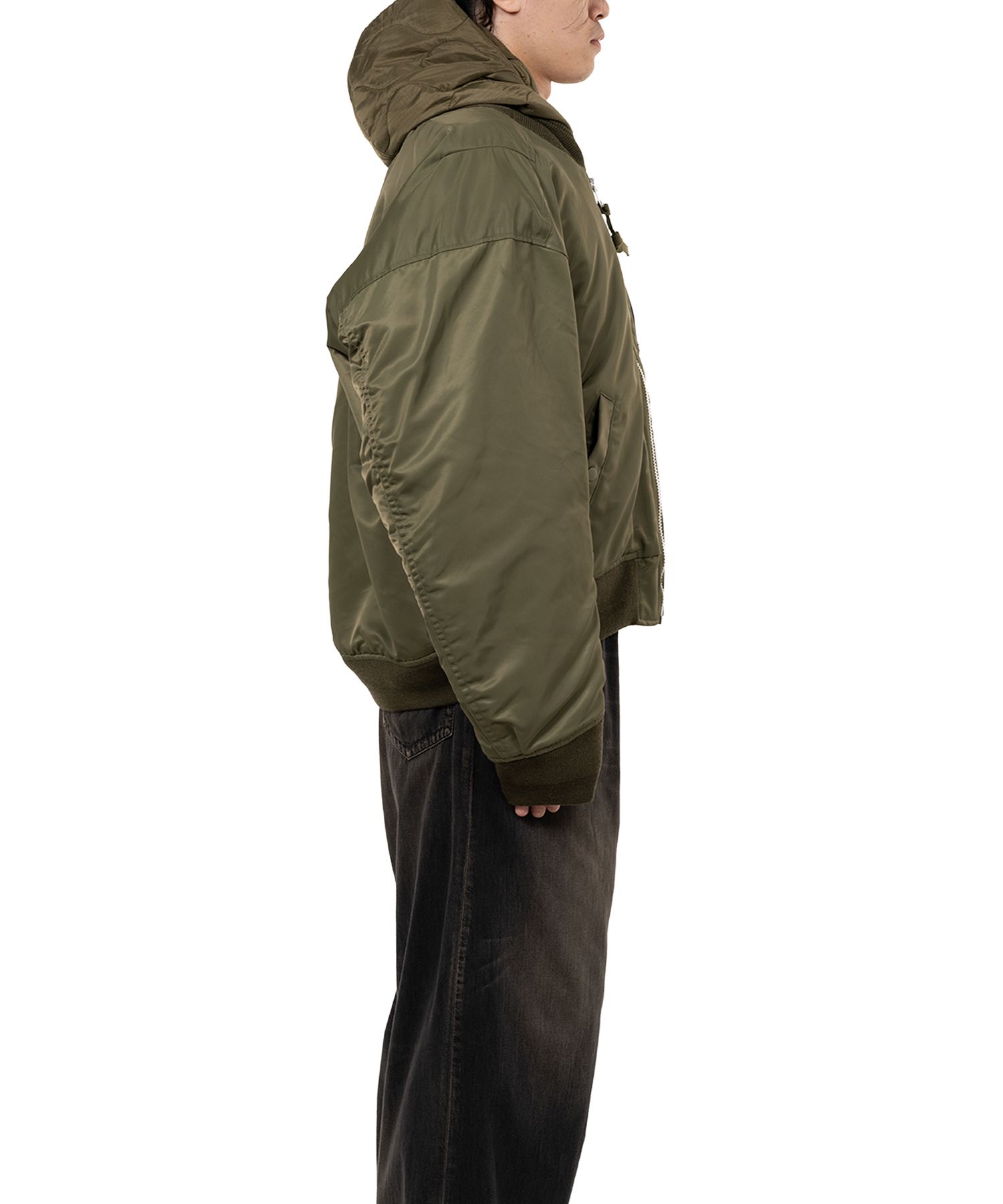 Extended Placket Hood Flight Jacket