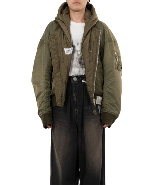 Extended Placket Hood Flight Jacket