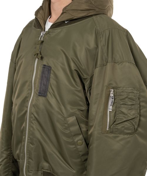 Extended Placket Hood Flight Jacket