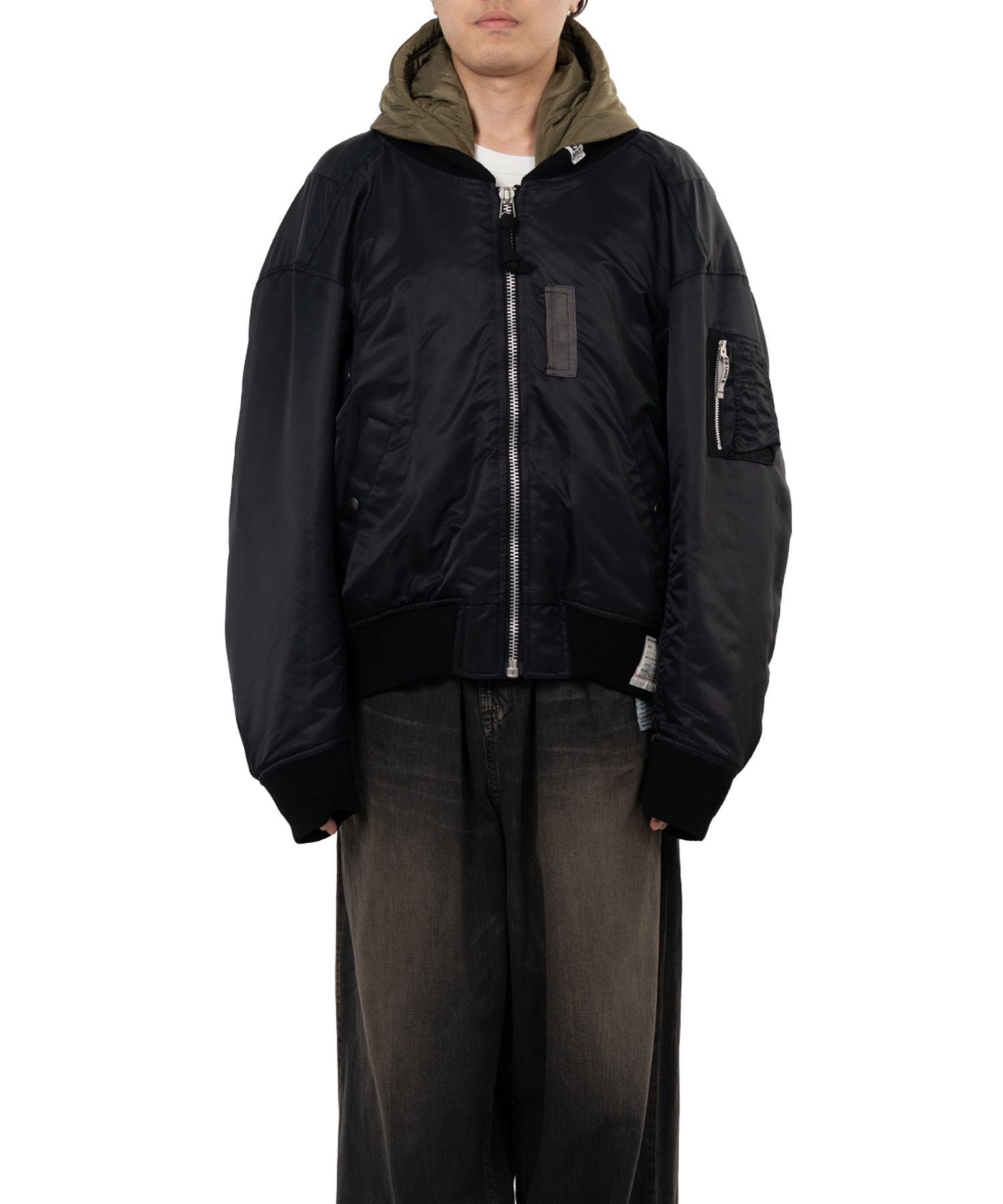 Extended Placket Hood Flight Jacket
