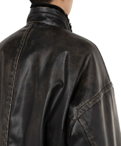 Coated Big Zip Boa Jacket